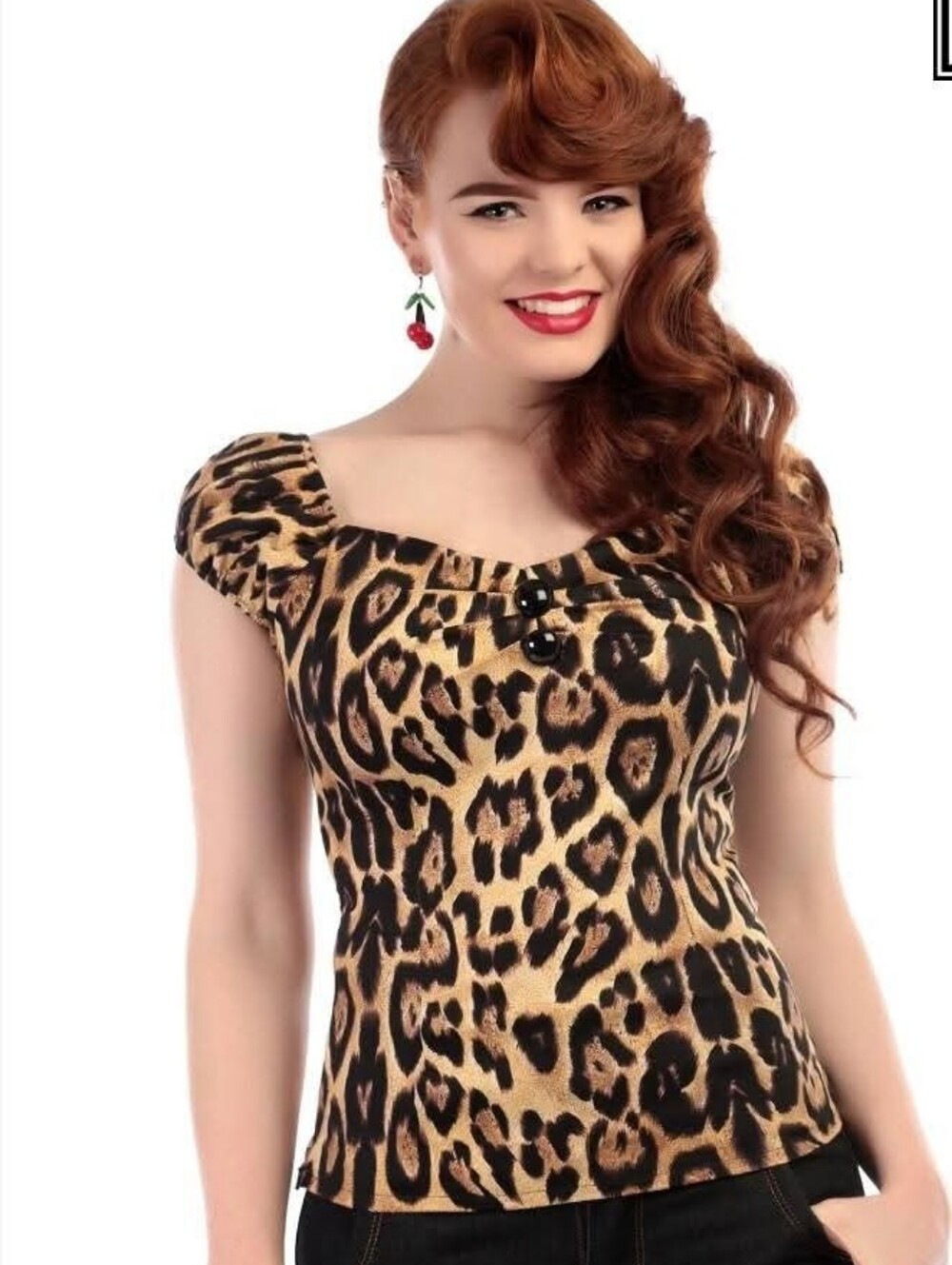 Collectif Leopard Print Top in Brown and Black